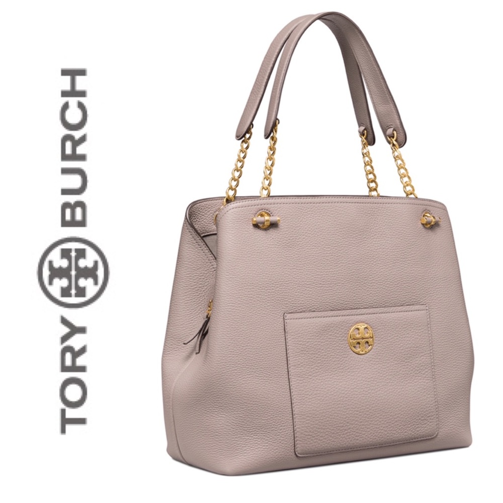 Tory Burch Grey Chelsea Slouchy Tote EUC